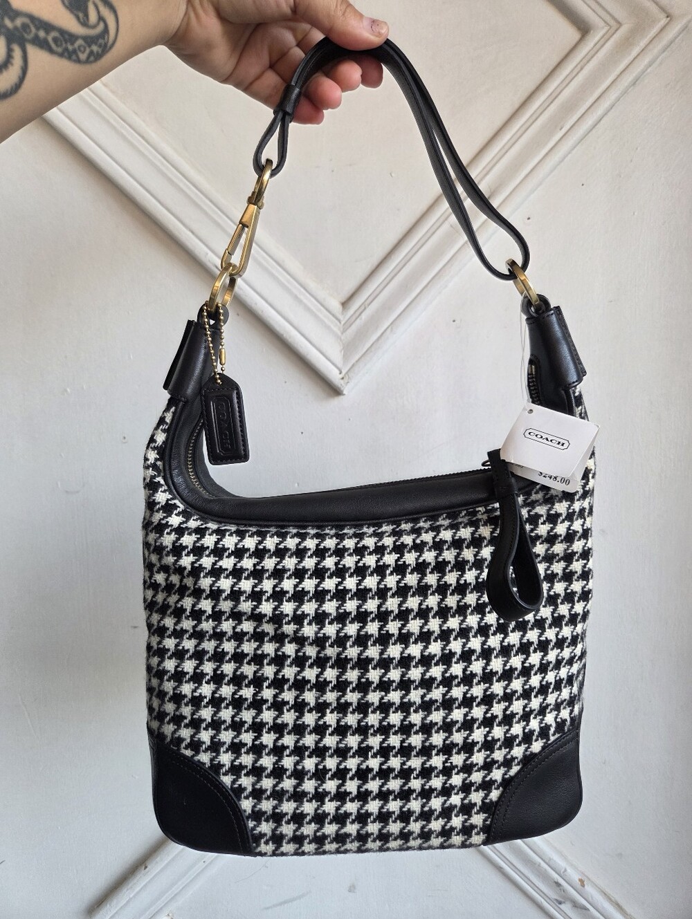 Vintage Coach Amanda Houndstooth Hobo 6954 NWT🤍🖤❤️